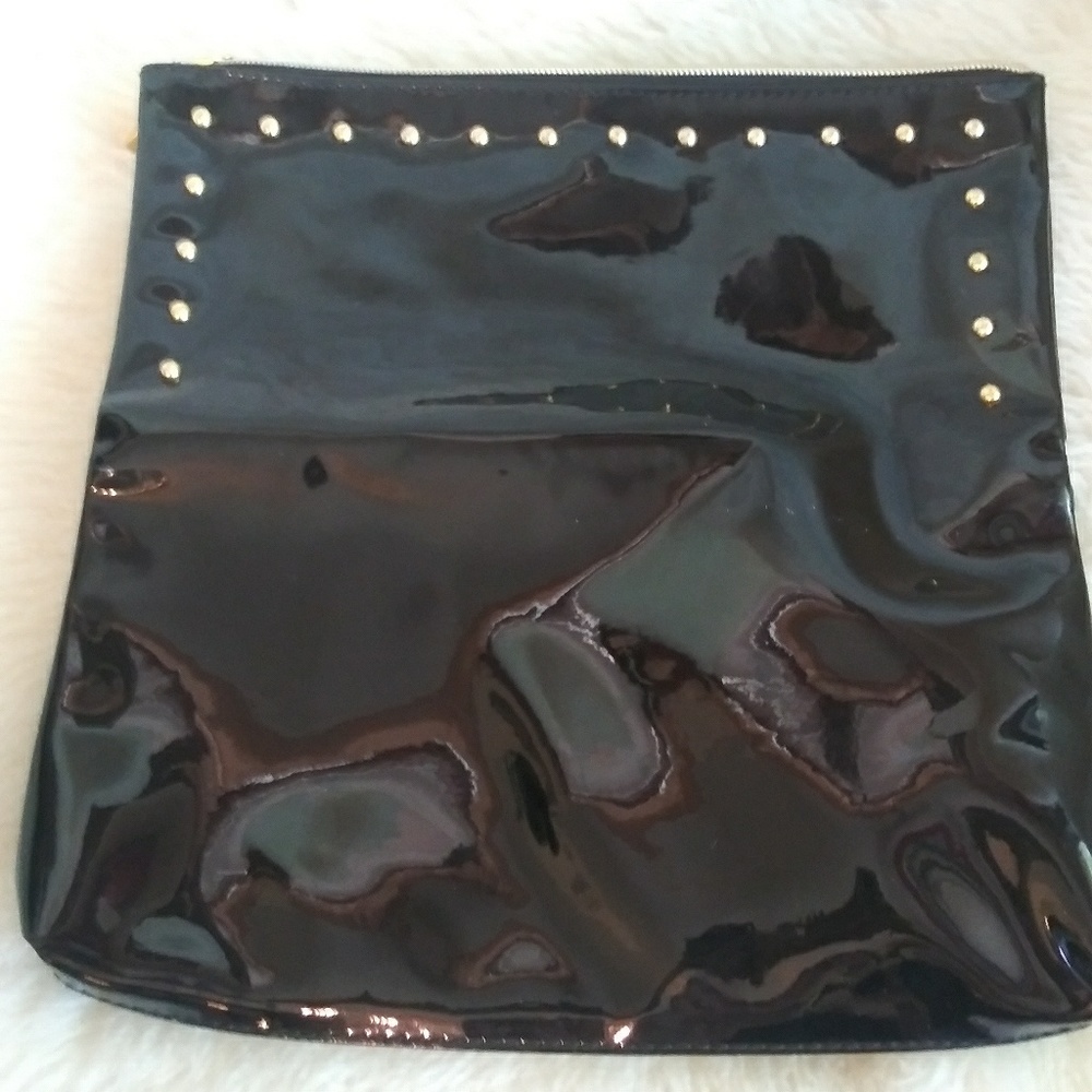 Estee Lauder Black Patent Leather Clutch Bag